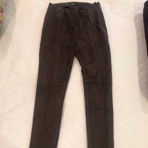 Brown suede like leggings